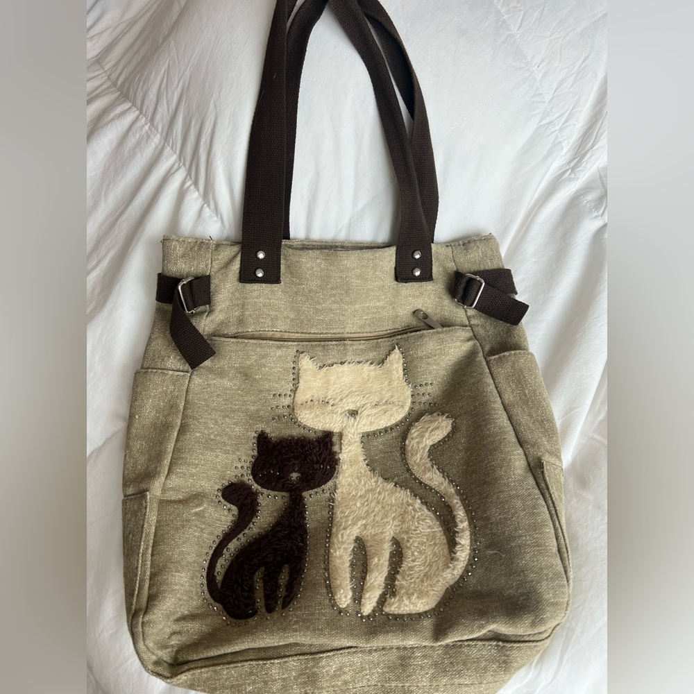Vintage Cat Laptop/Book Bag & Tote